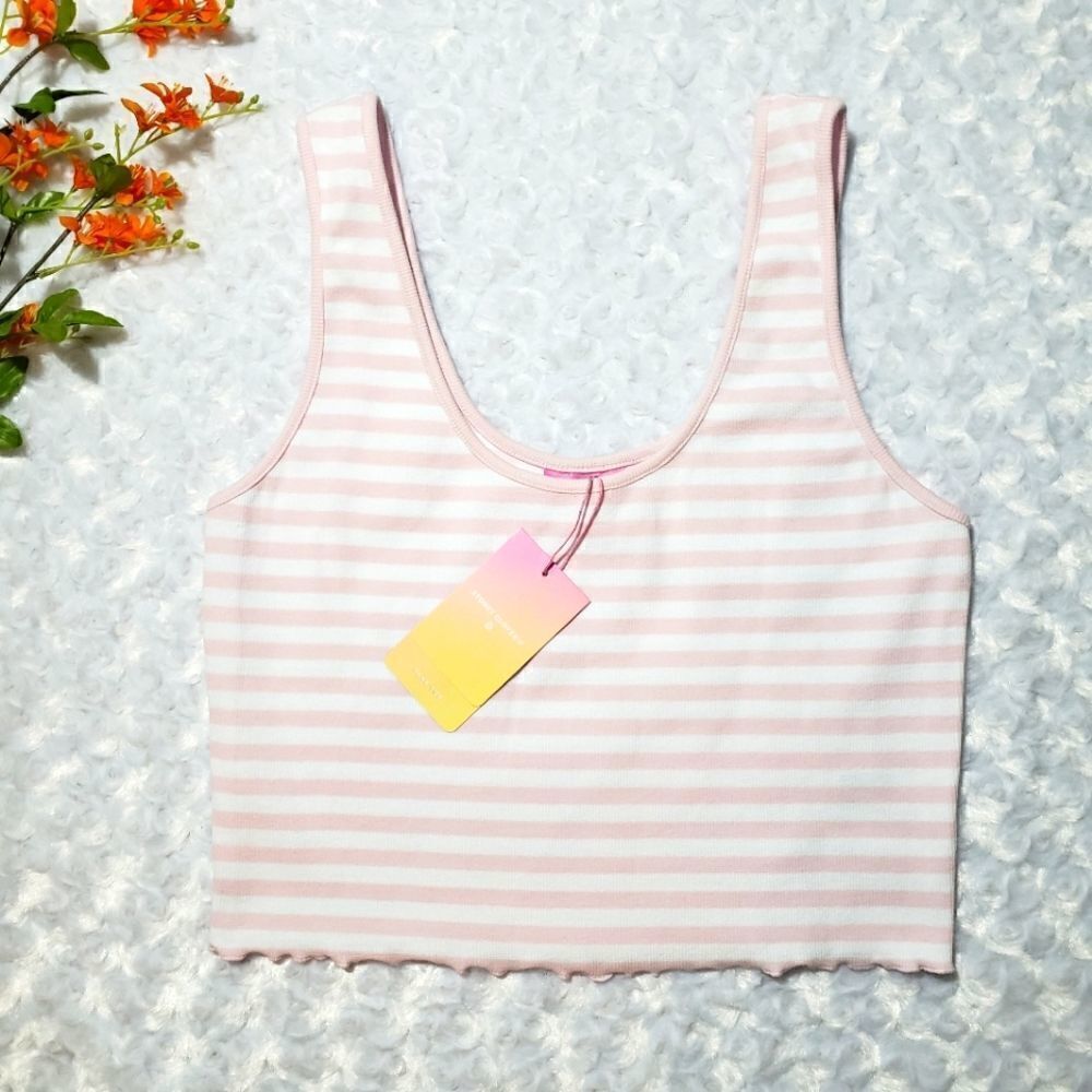 Stoney Clover Lane x Target striped pink tank top ruffle bottom 1x and 2x availa